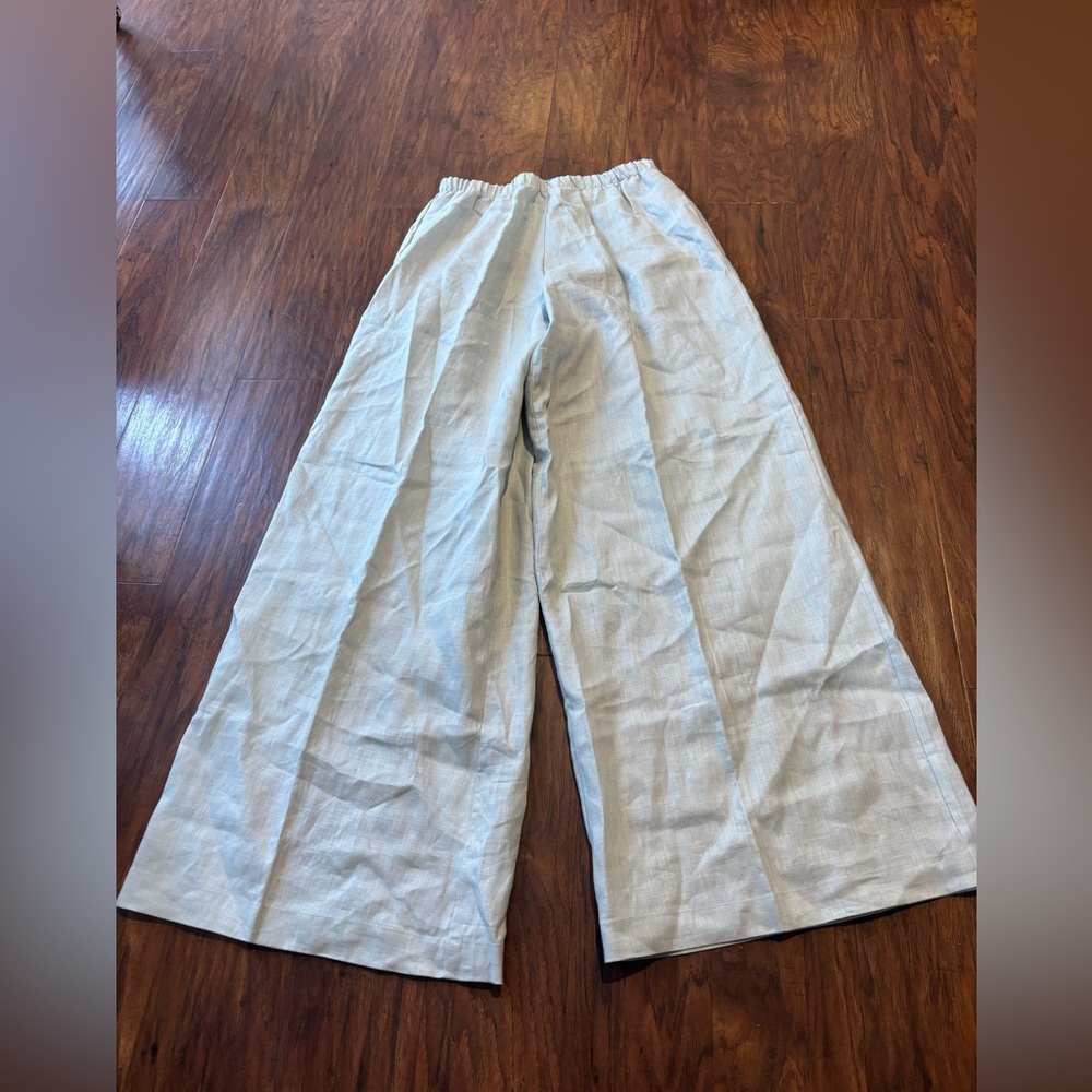 Planet By Lauren G Handkerchief Linen Flood Panel Pant Size 1 - Picture 2 of 5